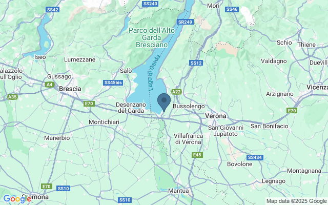 Kaart met locatie Gardaland